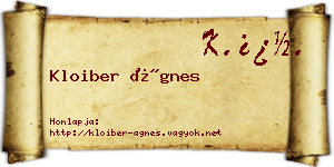 Kloiber Ágnes névjegykártya