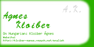 agnes kloiber business card